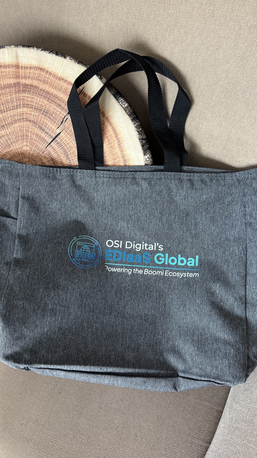 Custom printed EDIaaS Global tote bag